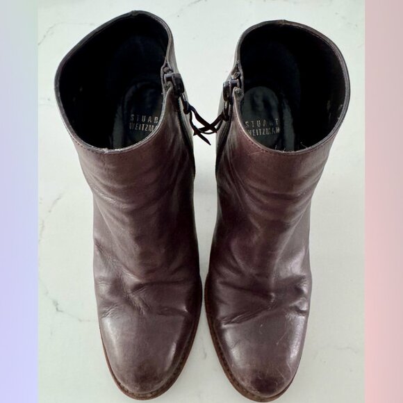 Stuart Weitzman “Demigran” Espresso Leather Booties – Size 7 - Picture 4 of 12